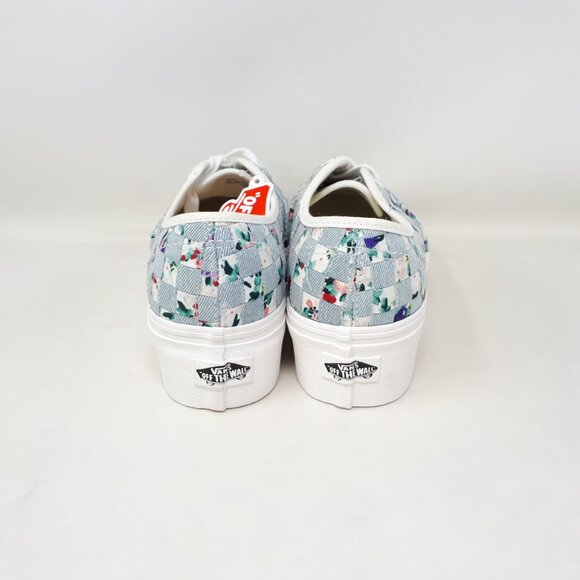 Vans Authentic Stackform Platform Denim Floral Woven White Shoe Sneaker Womens - Picture 6 of 11
